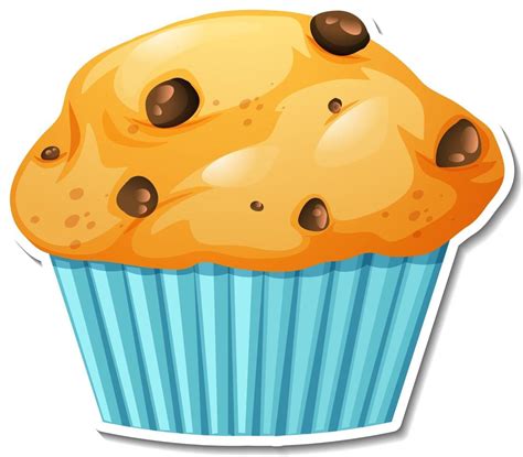 Muffin Chocolate Chip Sticker On White Background 2896196 Vector Art At