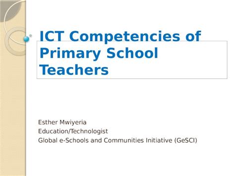 PPTX ICT Competencies Of Primary School Teachers DOKUMEN TIPS