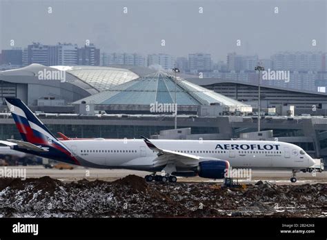 The First Airbus A350 900 Widebody Civil Jet Airliner Of Aerofot