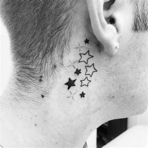 Star Tattoos For Men Behind Ear