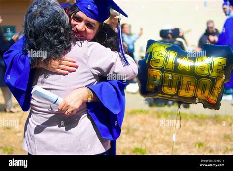 Latina Mother Graduation Stock Photo Alamy