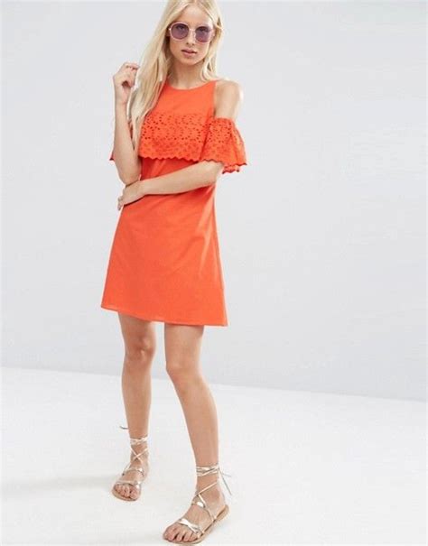 Asos Broderie Cold Shoulder Sundress Asos Mini Dress Fashion Sundress