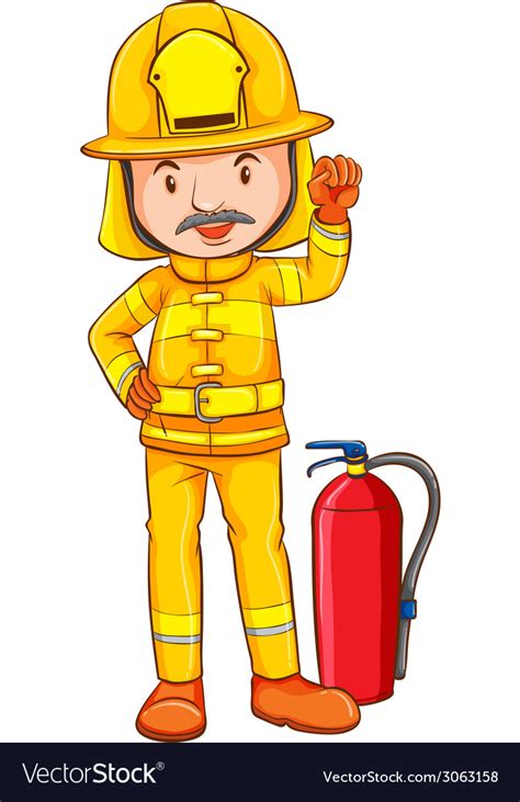 Firefighter Cartoon Drawing - canvas-ly