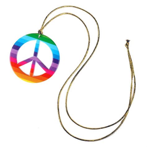 Peace Sign Necklace - Rainbow