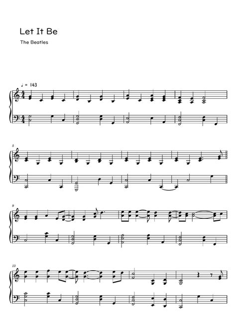 The Beatles Let It Be Sheet Music MIDI Sheets By Roxette