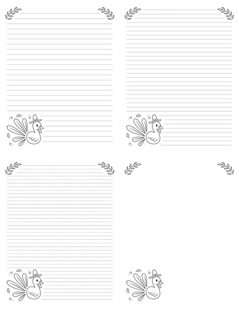 Free Printable Thanksgiving Turkey Writing Templates