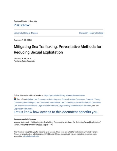 Mitigating Sex Trafficking Preventative Methods For Reducing Sex B A Llb Md University