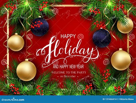 Greeting Card for Winter Happy Holidays. Stock Vector - Illustration of ...