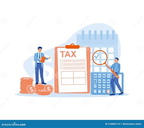 Male Businessman Filling Out Tax Form Online Tax Payment Stock Vector