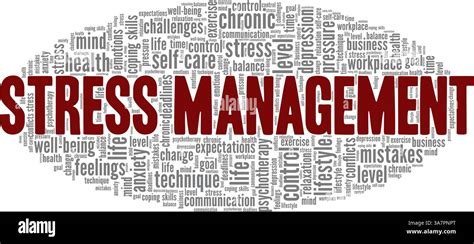 stress management vector illustration word cloud isolated  white