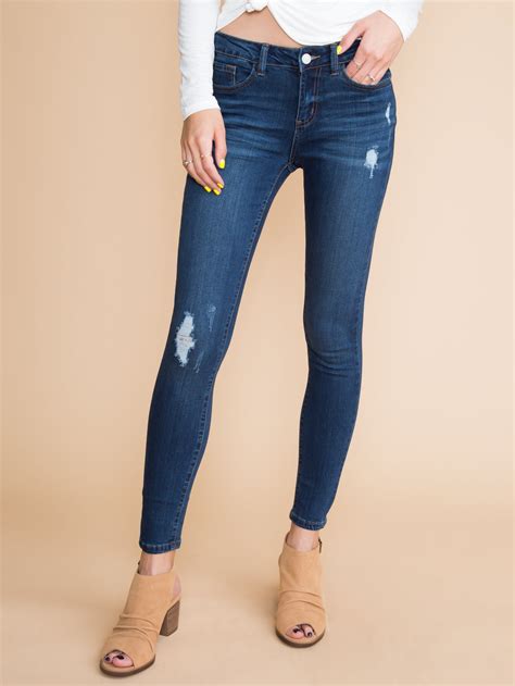 Khloe Distressed Skinny Jean Dark Wash Distressed Skinny Jeans