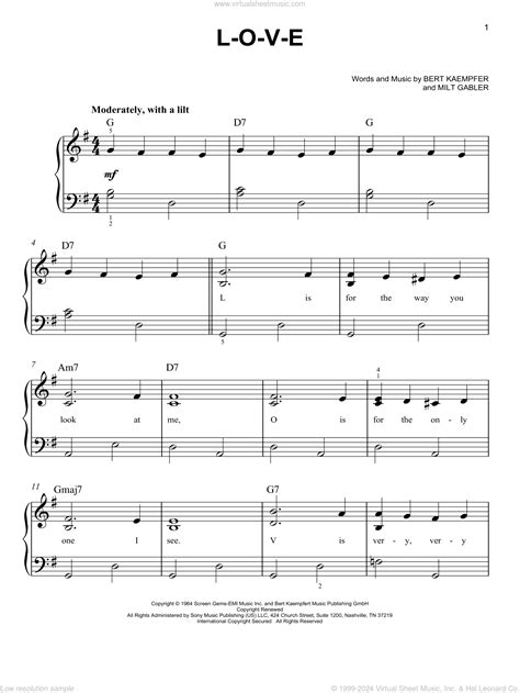 L-O-V-E sheet music for piano solo (PDF-interactive)