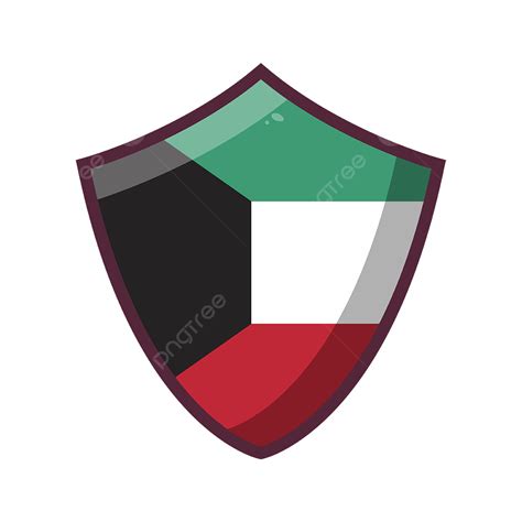 Kuwait Flag Vector Hd Png Images Kuwait Flag In Shield Shape Kuwait