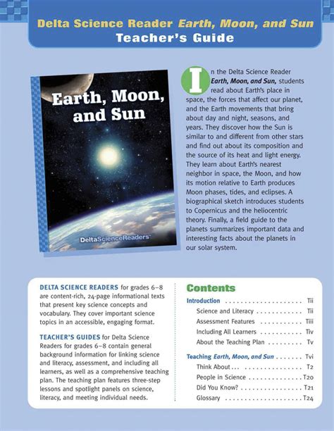 Delta Science Modules Earth, Moon, and Sun Teacher Guide for Delta Science Readers, Edition 3 ...