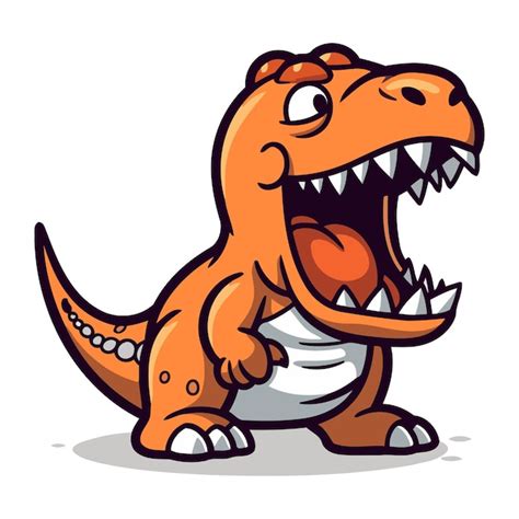 Cartoon Tyrannosaurus Rex Isoliert Auf Wei Em Hintergrund Vektor