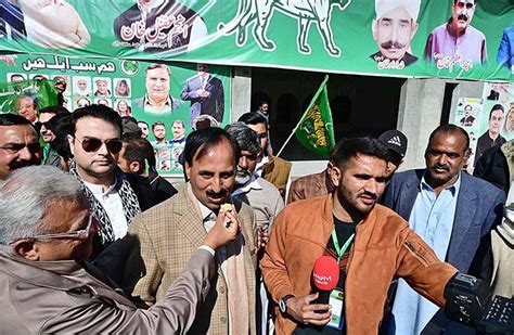 Pml N Candidate Anjum Aqeel Khan With Supporters Celebrates After Won