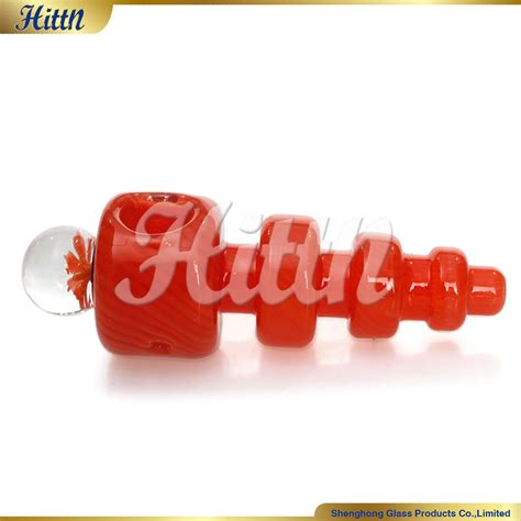 New Creative Wholesale 4 8 Inches High Borosilicate Red Portable Glass Hand Pipe Pyrex Smoking