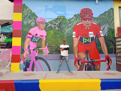 Así quedó el nuevo mural en honor a Nairo en Cómbita Ciclismo Colombiano