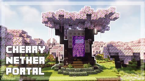 Minecraft Cherry Blossom Nether Portal Design Tutorial Youtube