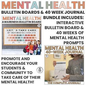 Mental Health Awareness Bulletin Board Journal Boho Bundle