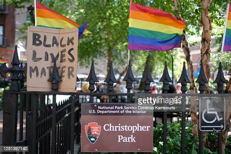 Pride Flags Decorate Christopher Park On June 22 2020 In New York