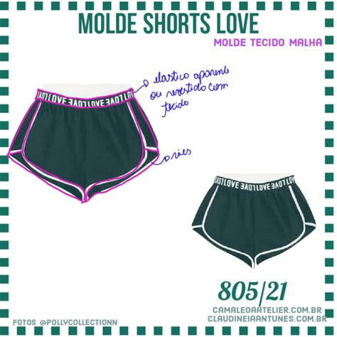 Molde Shorts Love 805 21 CAMALEOA ATELIER DE COSTURA