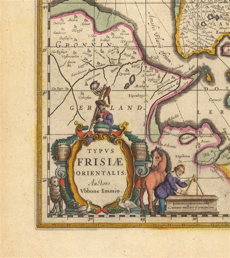 Vintage East Frisia Map Ca. 1690 Vintage Poster Art Print | Etsy UK