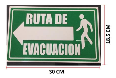 Letrero Señalamiento Ruta De Evacuacion Izquierda 1 Pza Mercado Libre