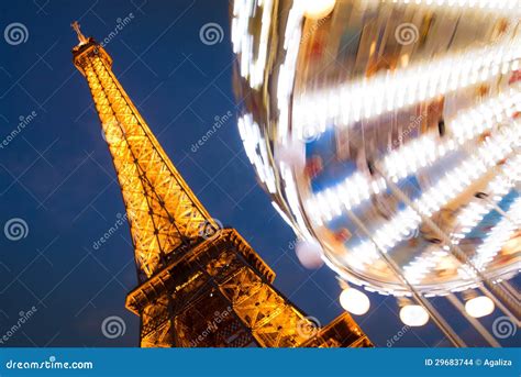 eiffel tower   carousel editorial stock image image