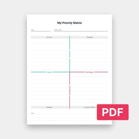 Printable Stephen Covey Time Management Matrix Template - lvandcola