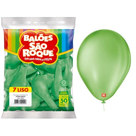 Balão Balões São Roque VERDE MAÇA N7 50 unidades Shopee Brasil