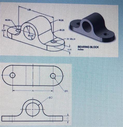 Solved D Model The Bearing Block Textbook P Problem Chegg