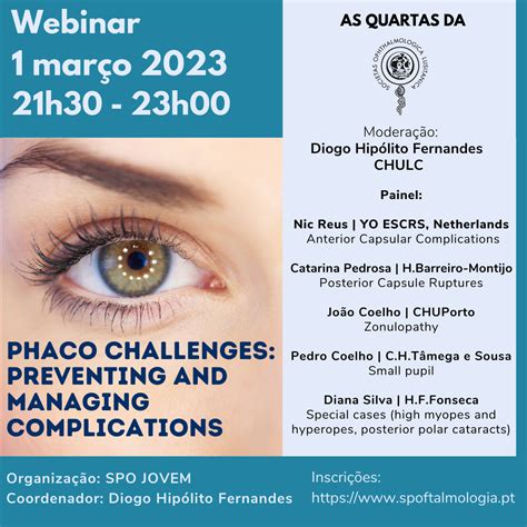 Webinar As Quartas Da Spo Phaco Challenges Preventing And Managing