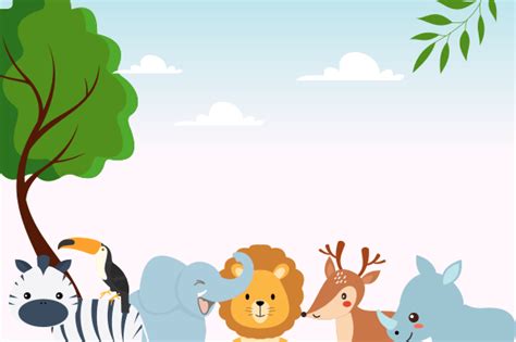 Cute Jungle Animals in Cartoon Style Graphic by DEEMKA STUDIO ...