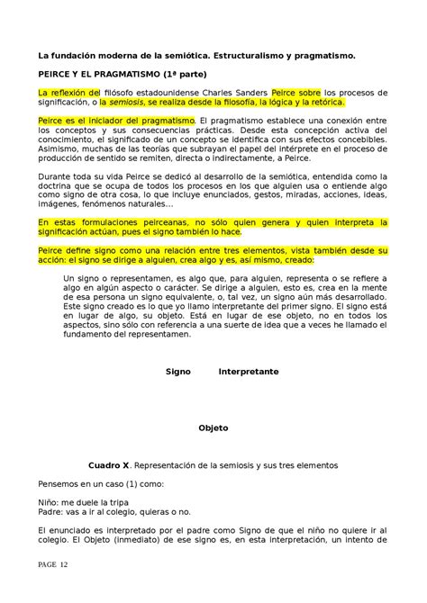 Peirce Y La Semi Tica Una Visi N General En Pocas Palabras