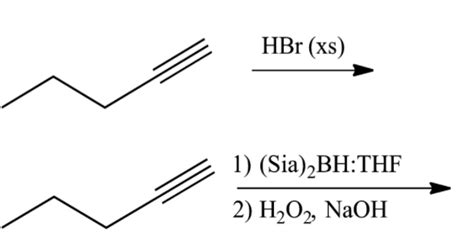 Solved HBr Xs 1 Sia 2BH THF 2 H2O2 NaOH Chegg