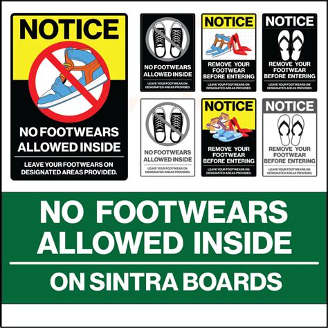 No Shoes, Slippers, Open Footwears Allowed Inside Signs, Signages. Take ...