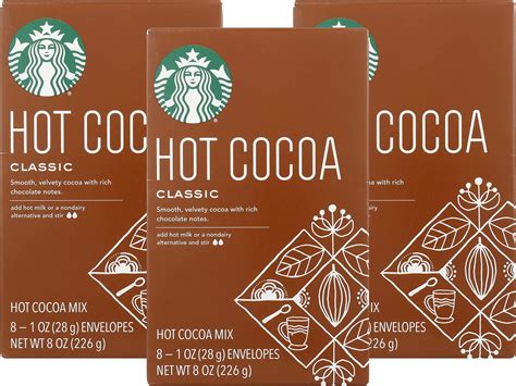 Amazon Starbucks Classic Hot Cocoa Rich Velvety Cocoa With Decadent Dark Chocolate Notes