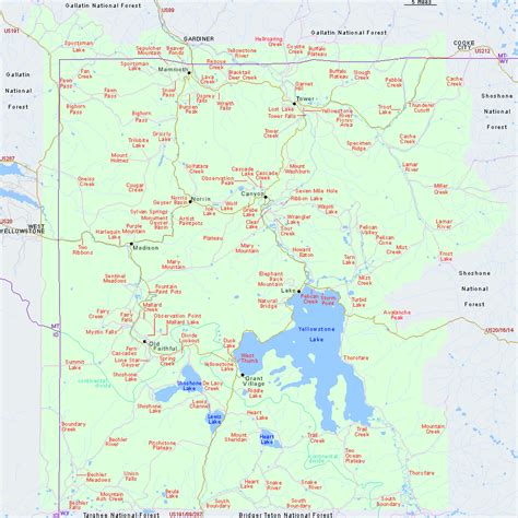 Yellowstone Map - ToursMaps.com