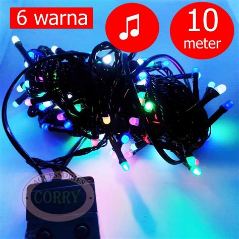 Jual Lampu Pohon Natal Meter Warna Warni Rainbow Kelap Kelip Musik