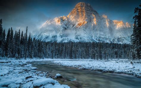 Mountain, river, snow, nature wallpaper | nature and landscape ...