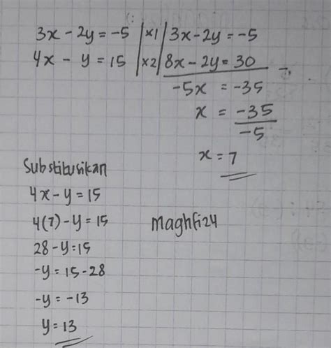 Diketahui Sistem Persamaan Y Dan Y Tentukan Nilai X Y