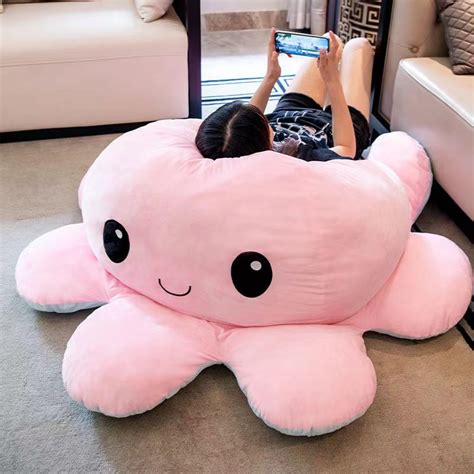 Ready Stock 90130160cm Tik Tok Large Flip Octopus Doll Plush Doll