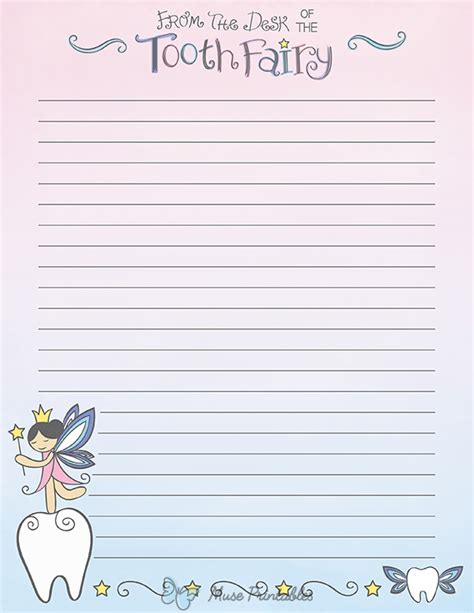 Tooth Fairy Stationary Free Printable Printable Word Searches