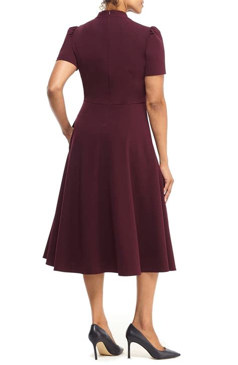 Maggy London Tie Neck A Line Midi Dress Nordstrom