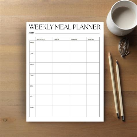 Weekly Meal Planner Meal Planner Printable Template Grocery Planner Pdf Instant Download Meal