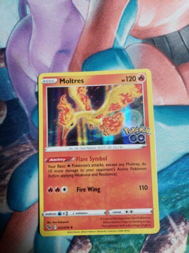 Moltres Holo Rare Pokemon Go Tcg Card 012 078 English In Hand NM Near