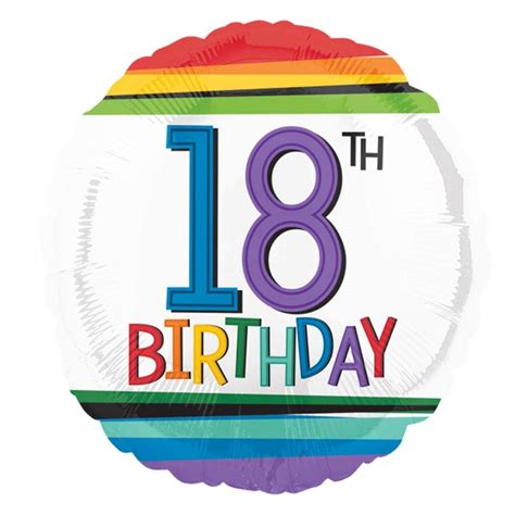 18th Birthday Rainbow Balloon 18 Foil Party Delights