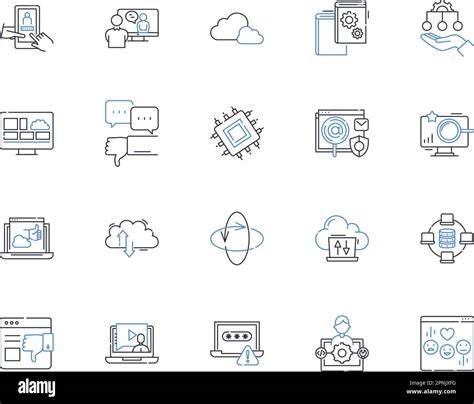 Technological Sector Line Icons Collection Innovation Automation