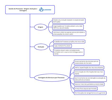 Mapa Mental Gest O De Processos Origem Evolu O E Vantagens